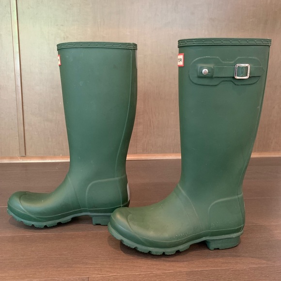 Hunter Original Tall Matte Green Rain Boots US 5 - Picture 3 of 8